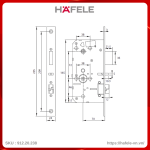 Khóa Điện Tử DL7600 Hafele 912.20.238