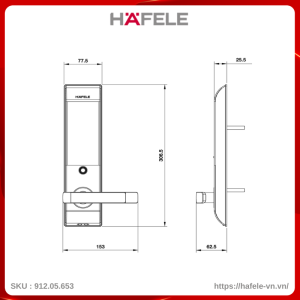 Khóa Điện Tử DL7900 Hafele 912.05.653