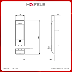 Khóa Điện Tử DL7900 Hafele 912.05.640