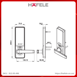 Khóa Điện Tử EL7000-TC Hafele 912.05.496
