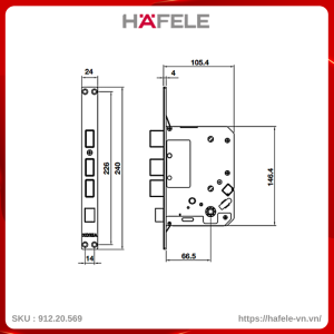 Khóa Điện Tử EL7800 PLUS Hafele 912.20.569