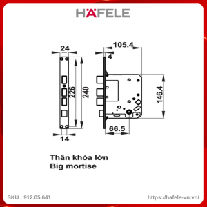 Khóa Điện Tử EL7900-TCB Thân Lớn Hafele 912.05.641