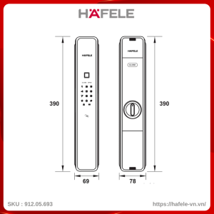 Khóa Điện Tử PP9000 Hafele 912.05.693