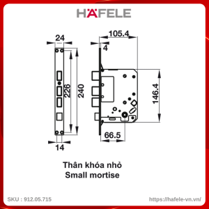 Khóa Điện Tử Thân Lớn EL7200-TC Hafele 912.05.715