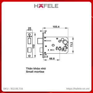 Khóa Điện Tử Thân Nhỏ EL7500-TC Hafele 912.05.716