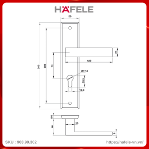 Khóa Tay Gạt Hafele 903.99.302