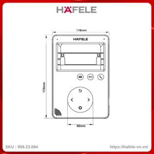 Màn Hình Cửa SLEEK 4.3'' Nút Nhấn Cảm Ứng Hafele 959.23.084