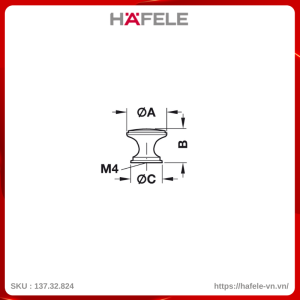 Quả Nắm Tủ Ø25mm Hafele 137.32.824