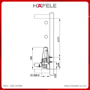 Ray Hộp Alto Giảm Chấn H199mm Hafele 552.79.085