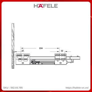 Ray Hộp Alto Giảm Chấn H84mm Hafele 552.03.785