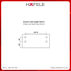 Ray Hộp Alto Giảm Chấn H84mm Hafele 552.03.781