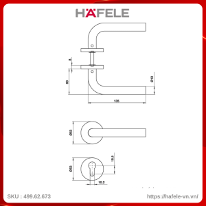 Tay Nắm Gạt Cho Cửa Hafele 499.62.673