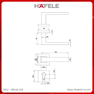 Tay Nắm Gạt Có Nắp Che Hafele 499.62.216