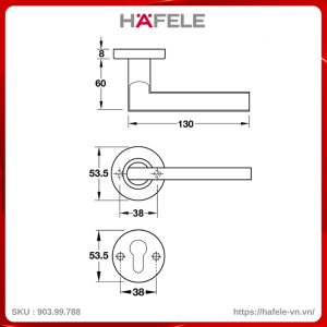 Tay Nắm Gạt Cửa Phòng Hafele 903.99.788