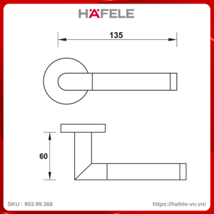 Tay Nắm Gạt Cửa Phòng Hafele 903.99.368