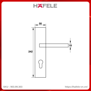 Tay Nắm Gạt Đế Dài C/C 72mm Hafele 903.99.303