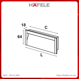 Tay Nắm Tủ Âm 311mm Hafele 152.11.935