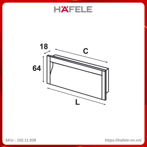 Tay Nắm Tủ Âm 411mm Hafele 152.11.938
