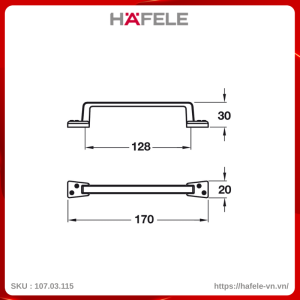 Tay Nắm Tủ Cổ Điển 170mm Hafele 107.03.115