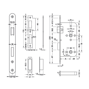 Thân Khóa Cho Phòng Tắm C/C 78mm Hafele 911.02.158