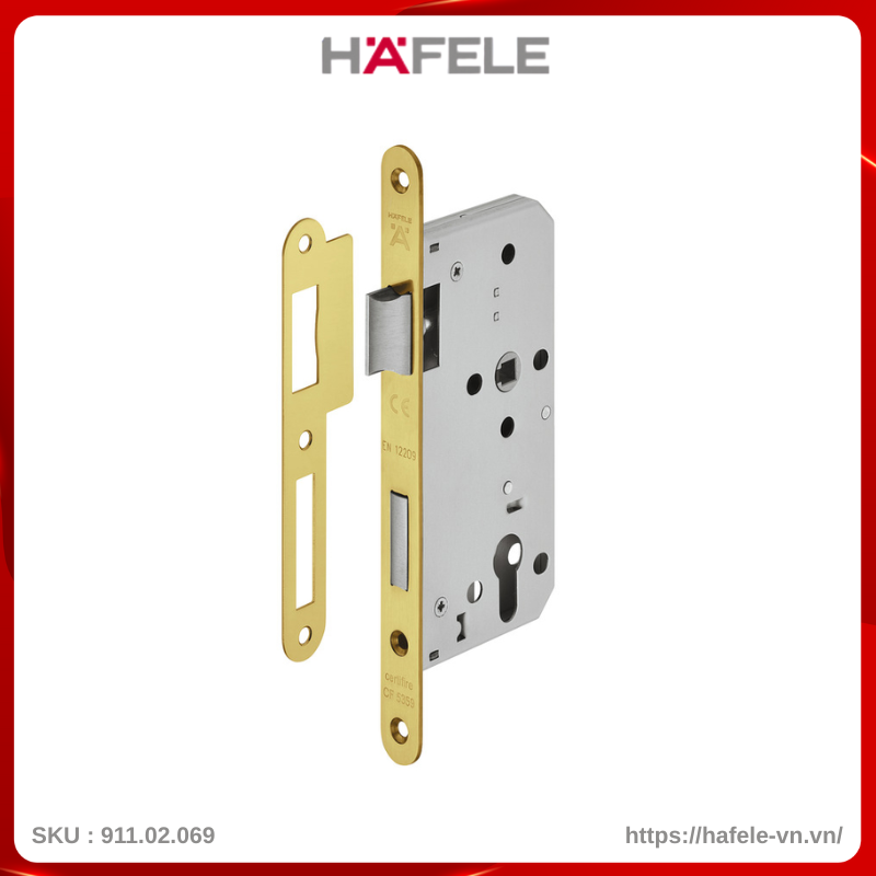 Thân Khóa Lưỡi Gà Chốt Chết C/C 85mm Hafele 911.02.069