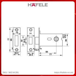 Thân Khóa Và Chốt Vệ Sinh Hafele 902.54.291