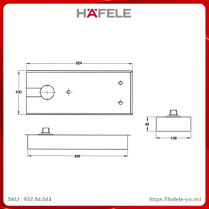 Bản Lề Sàn 70Kg DCL41 Hafele 932.84.044