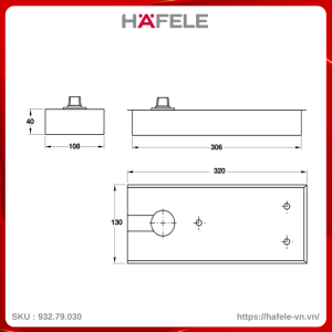 Bản Lề Sàn EN3 100Kg Hafele 932.79.030