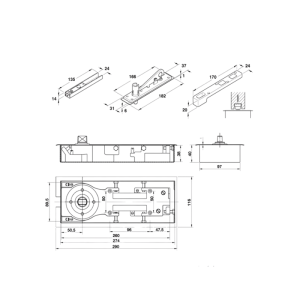 Bản Lề Sàn EN3 100Kg Hafele 499.30.117