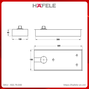 Bản Lề Sàn EN4 120Kg Hafele 932.79.040
