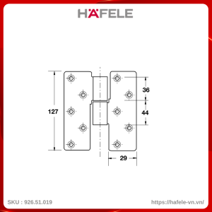 Bản Lề Trục Giữa Hafele 926.51.019