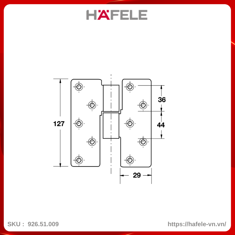 Bản Lề Trục Giữa Hafele 926.51.009