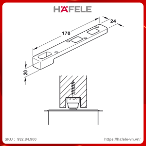 Bas Kẹp Dưới Hafele 932.84.900