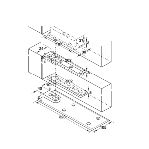 Bộ Kẹp Thẳng Tâm Inox Mờ Hafele 932.86.932