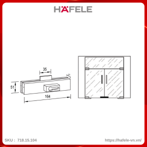 Kẹp Khóa Chân Kính Inox Mờ Imundex 718.15.104
