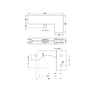 Kẹp Kính Chữ L Inox Mờ Hafele 981.50.040