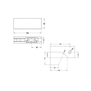 Kẹp Kính Dưới Hafele 981.50.010