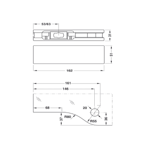 Kẹp Kính Dưới Inox Mờ Hafele 981.00.000