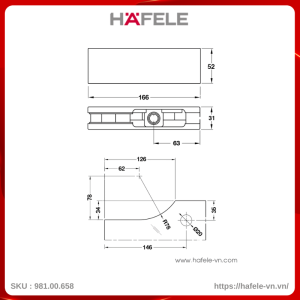 Kẹp Kính Trên Hafele 981.00.658