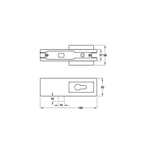 Khóa Kẹp Chân Kính Inox Mờ Hafele 981.50.030