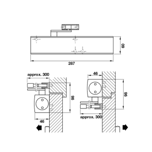 Tay Đẩy Hơi Hafele 931.16.589 Tải trọng 200Kg