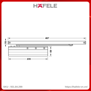 Tay Đẩy Hơi Hafele 931.84.299 Tải Trọng 80Kg