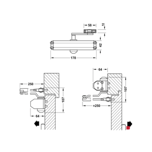 Tay Đẩy Hơi Hafele 931.84.653 Tải Trọng  60Kg DCL11