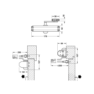 Tay Đẩy Hơi Hafele 931.84.643 Tải Trọng 60Kg DCL11