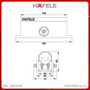 Tay Đẩy Hơi Hafele 499.30.002 Tải Trọng 80Kg