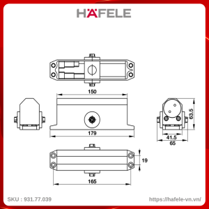 Tay Đẩy Hơi Hafele 931.77.039 Tải Trọng 60Kg EN3