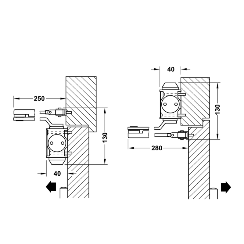 Tay Đẩy Hơi Hafele 931.84.629 Tải Trọng 80Kg DCL15