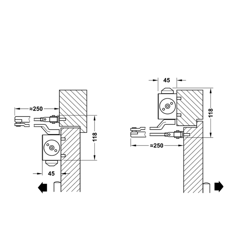 Tay Đẩy Hơi Hafele 931.84.769 Tải Trọng 150Kg DCL55