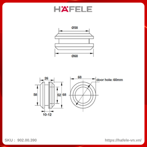 Tay Nắm Âm Cho Cửa Kính Hafele 902.00.390