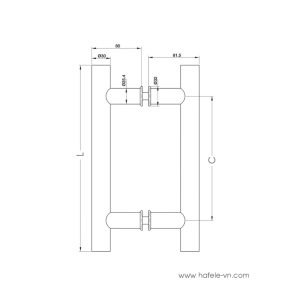 Tay Nắm Kéo Chữ H 600mm Hafele 903.01.843